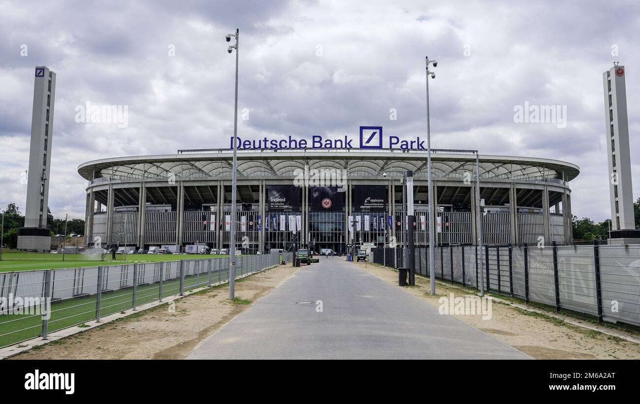 Famous stadium in Frankfurt called Deutsche Bank Park FRANKFURT, GERMANY JULY 12, 2022 Stock