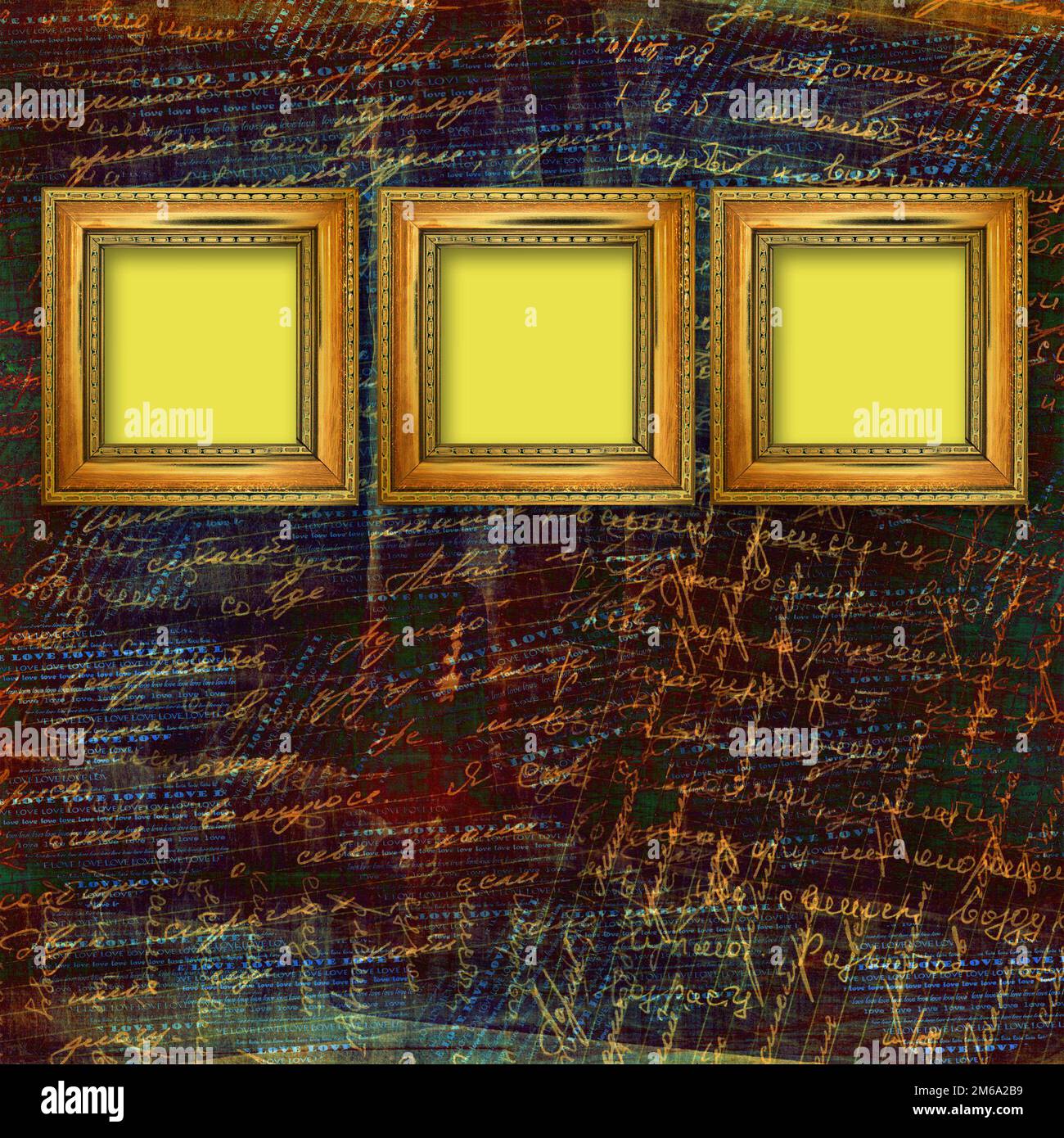 Old wooden frame in the Victorian style on a wall Stock Photo Alamy