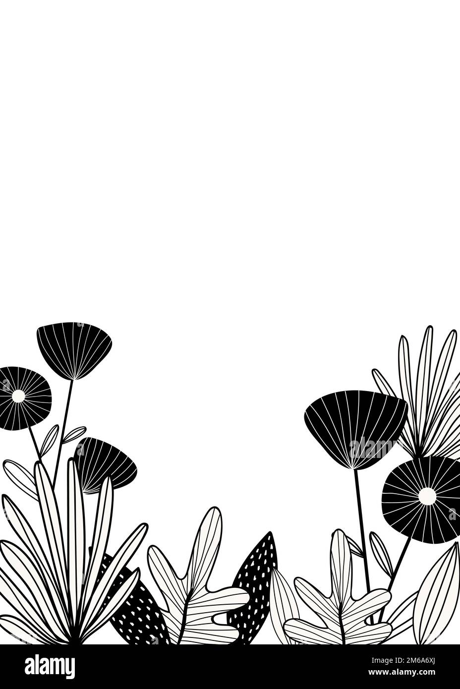 Hand drawn plant element doodles vector Stock Vector