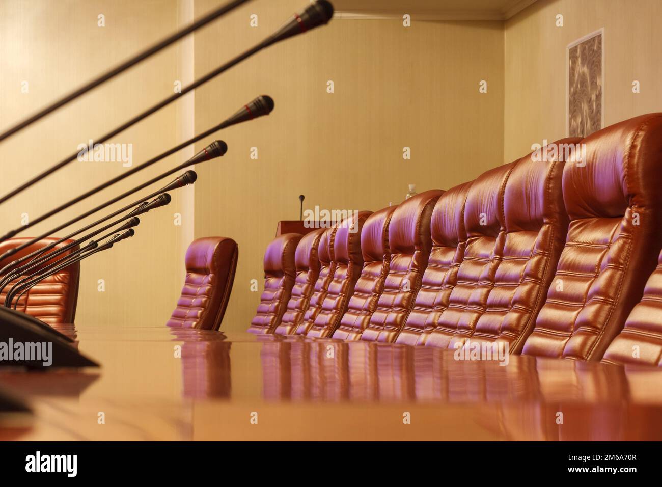 Empty illuminated board room hi-res stock photography and images - Alamy