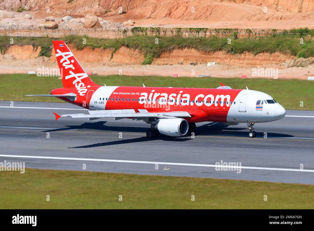 AirAsia Airbus A320 plane landing. Airplane of airline Thai AirAsia ...