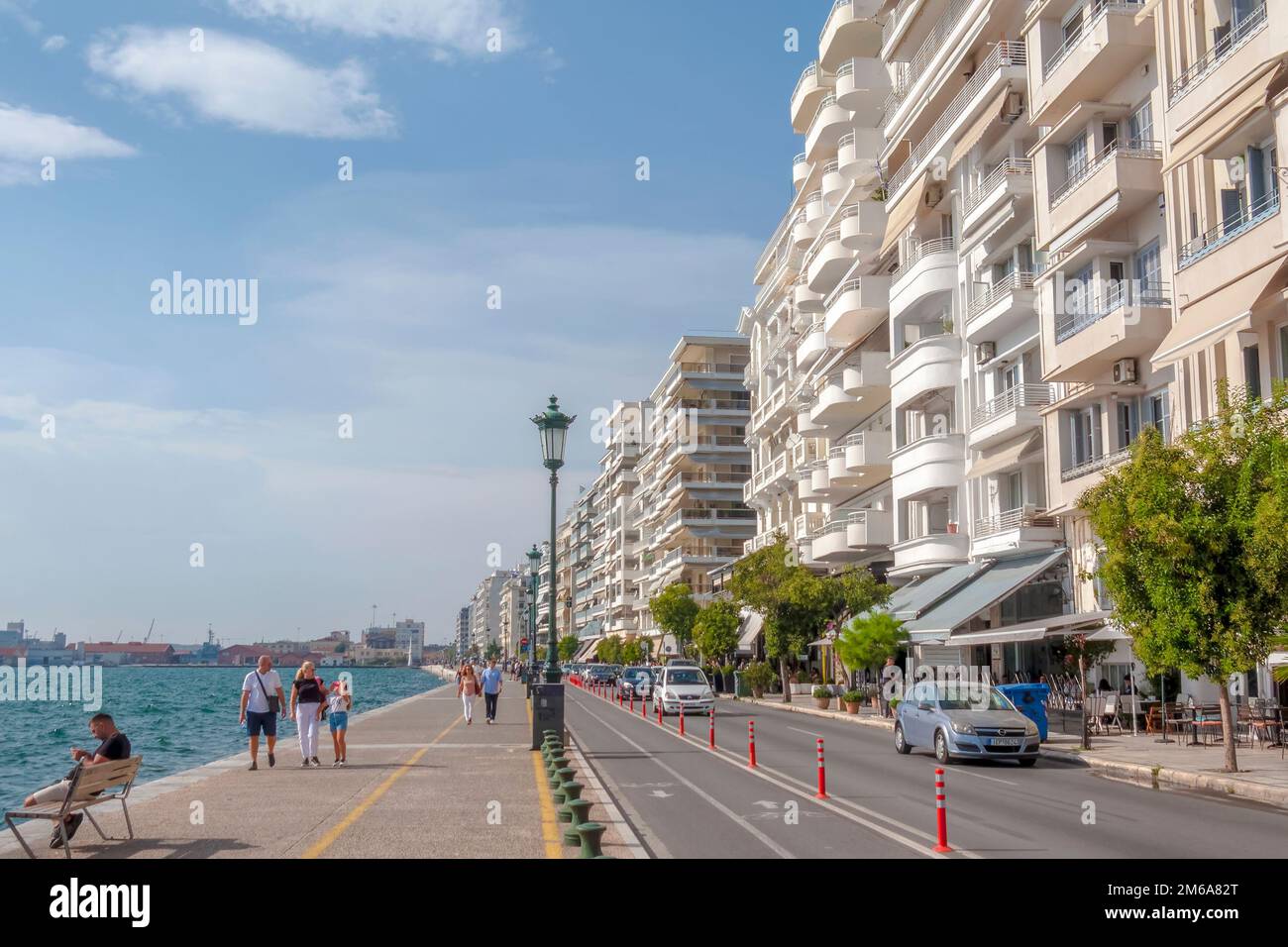 coastal street Thessaloniki Greece Stock Photo