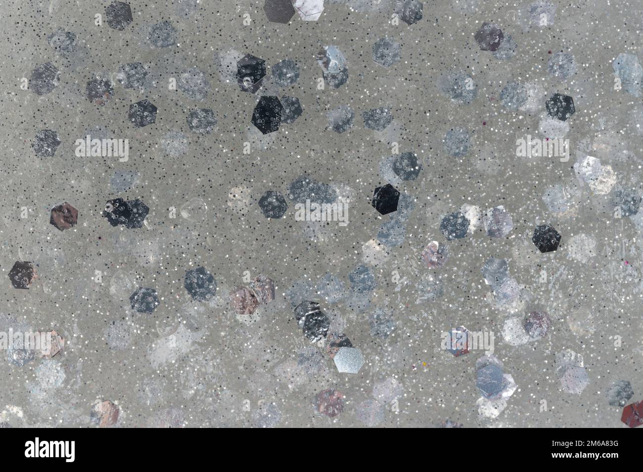 Silver color slime background pattern macro close up view Stock Photo