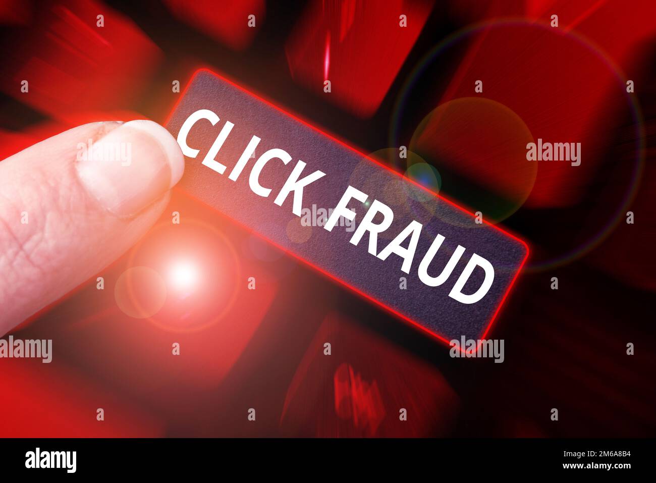 Text caption presenting Click Fraud. Internet Concept practice of repeatedly clicking on advertisement hosted website Stock Photo