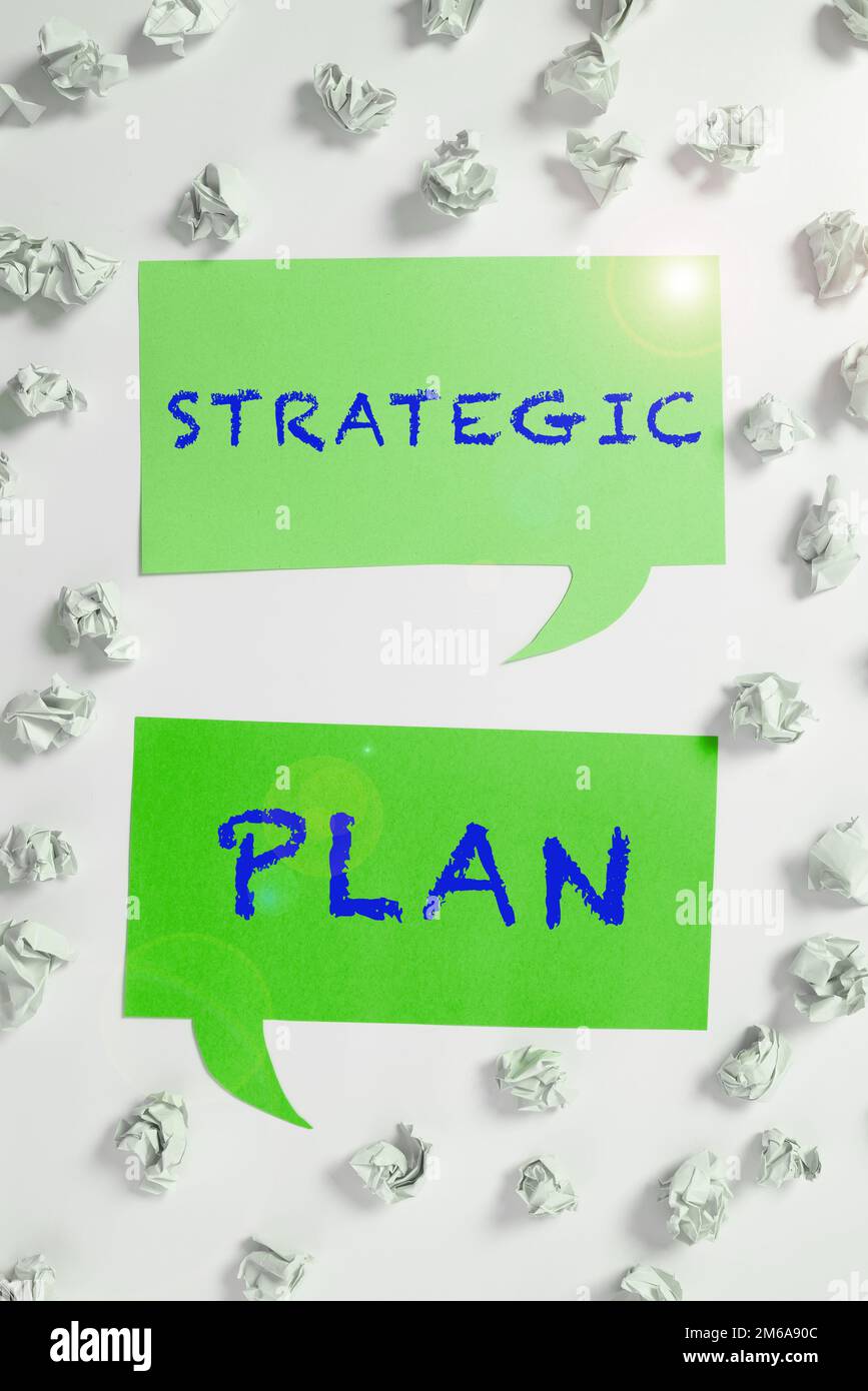 Text showing inspiration Strategic Plan. Business concept A process of ...