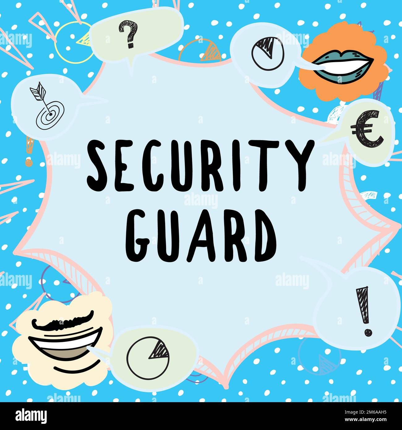 Security Guards Message Text sign showing Security Guard. Business showcase tools used to ...