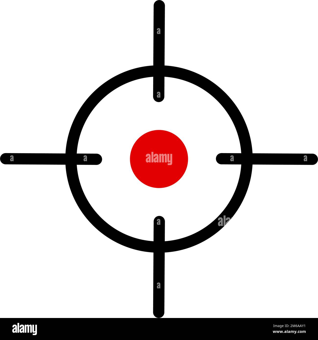 Red gun sights. The aim of the gunshot. Editable vector. Stock Vector