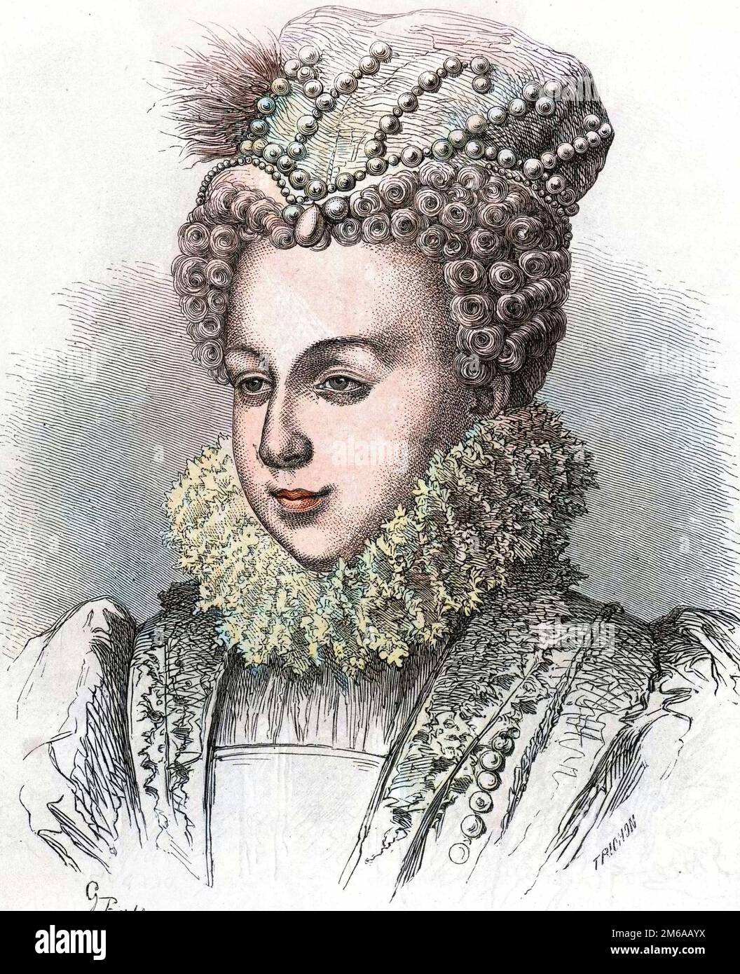 Portrait de Marguerite de Valois dite la Reine Margot (1553-1615) epouse d'Henri IV. Stock Photo