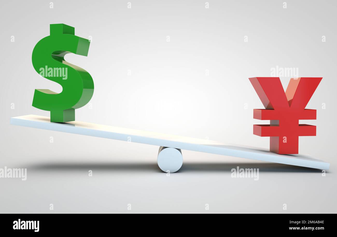 Yen Versus Dollar Stock Photo - Alamy