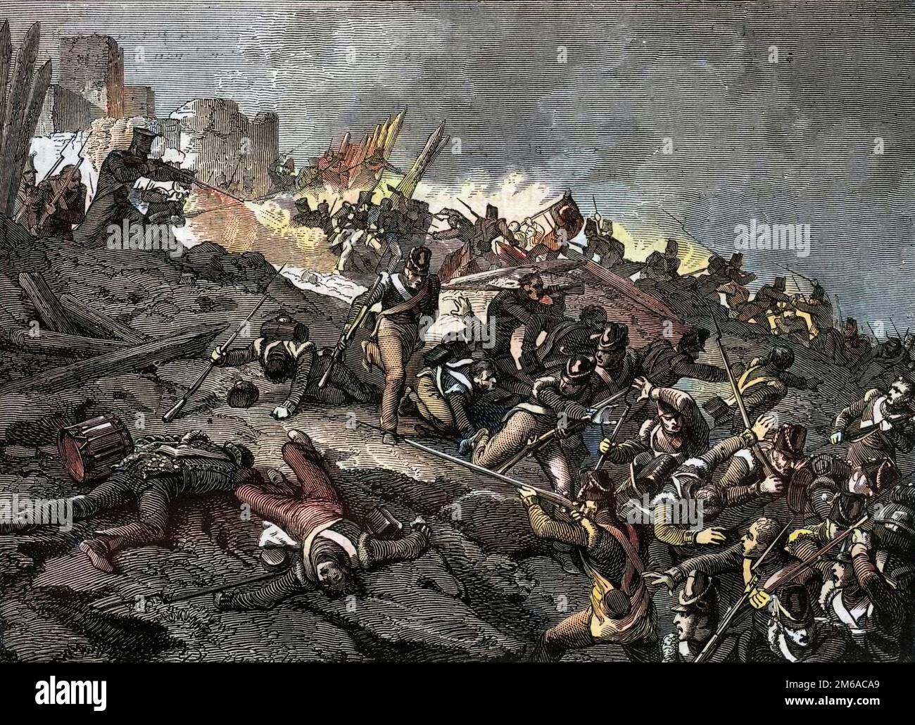 Siege of Burgos from 18 September to 22 October 1812 - La campagne d'Espagne et du Portugal (1808 - 1814)  (du 18 septembre au 22 octobre 1812 : Le siege de Burgos ) Stock Photo