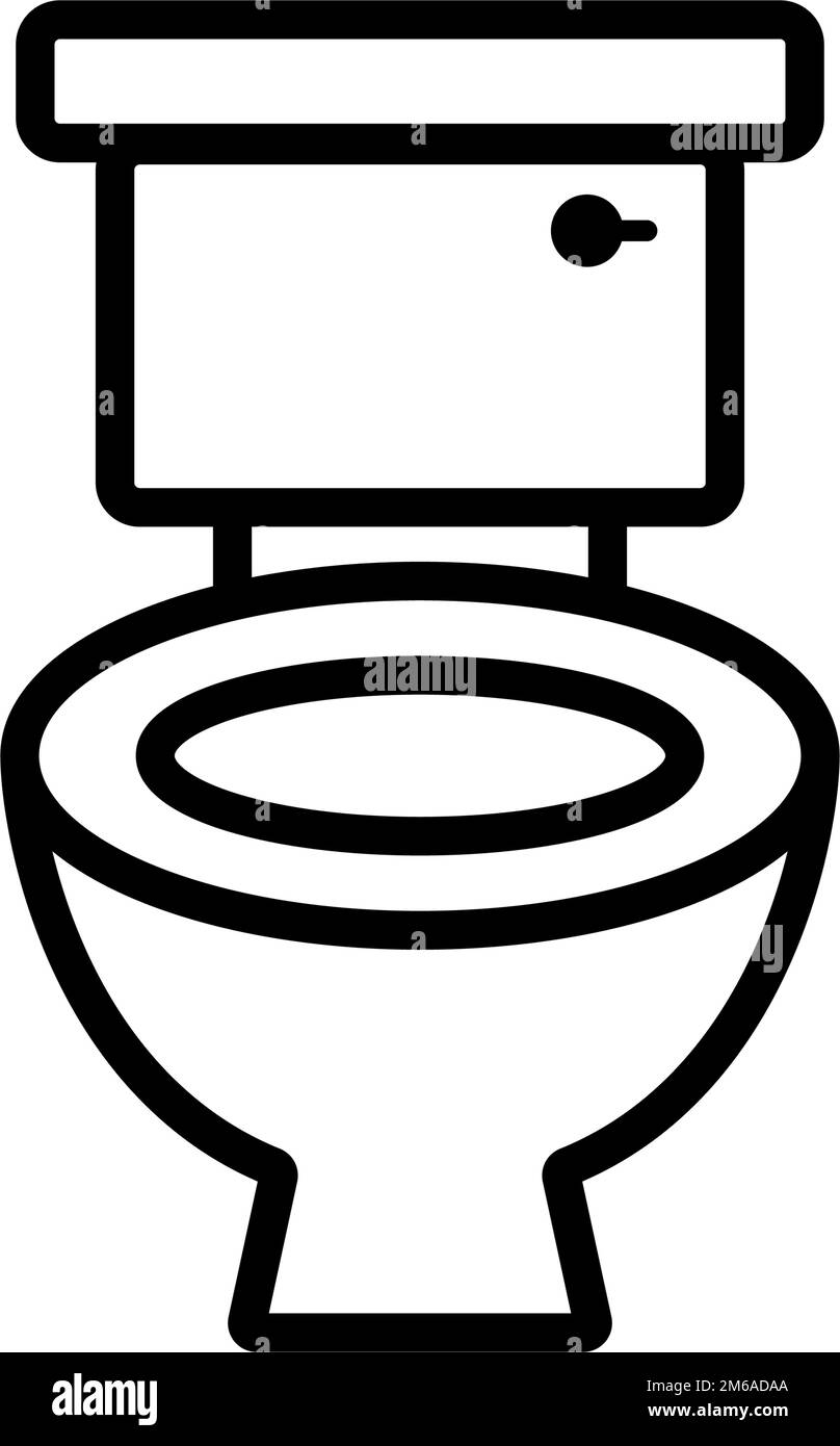 Toilet and tank icon. Toilet seat. Editable vector. Stock Vector