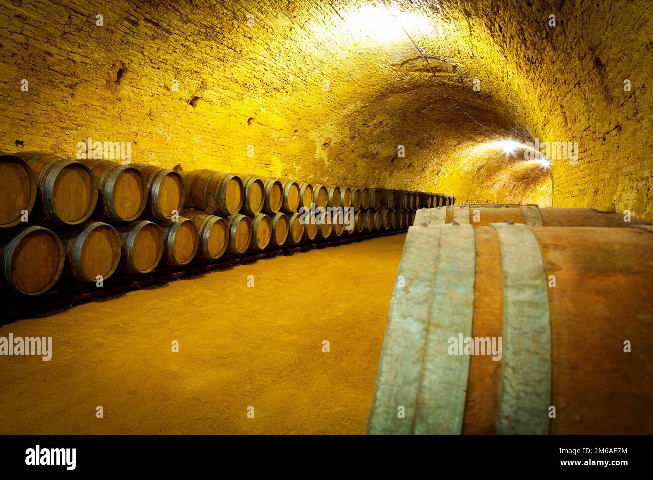 Antique Wine Cellar with Wooden Barrels Stock Photo Alamy