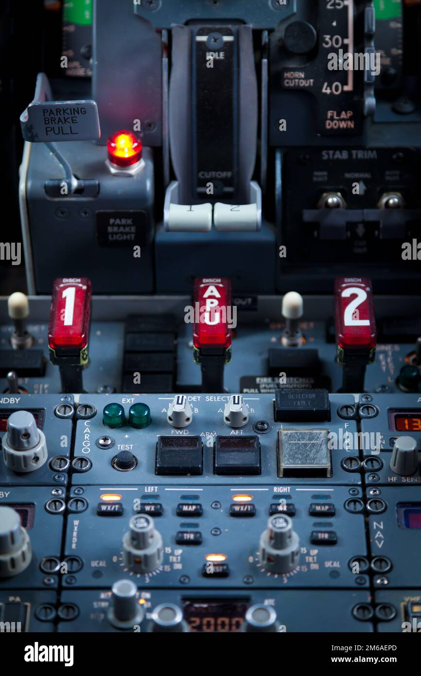 Aircraft Dashboard Panel Stock Photo