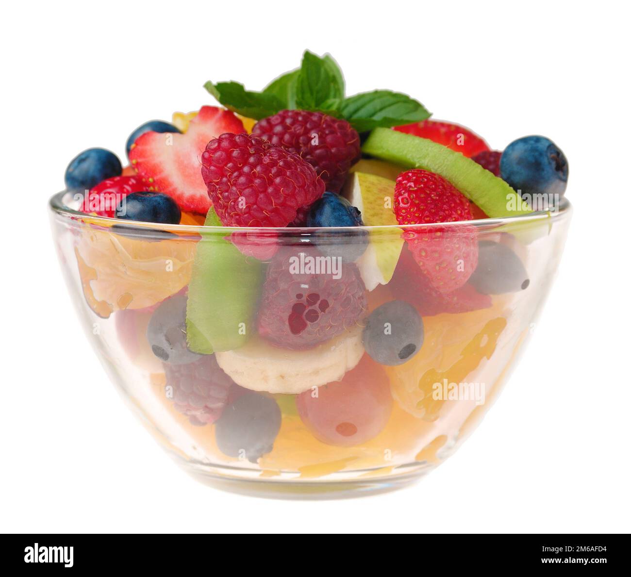 Fruit salad banana kiwi apple Cut Out Stock Images & Pictures - Alamy
