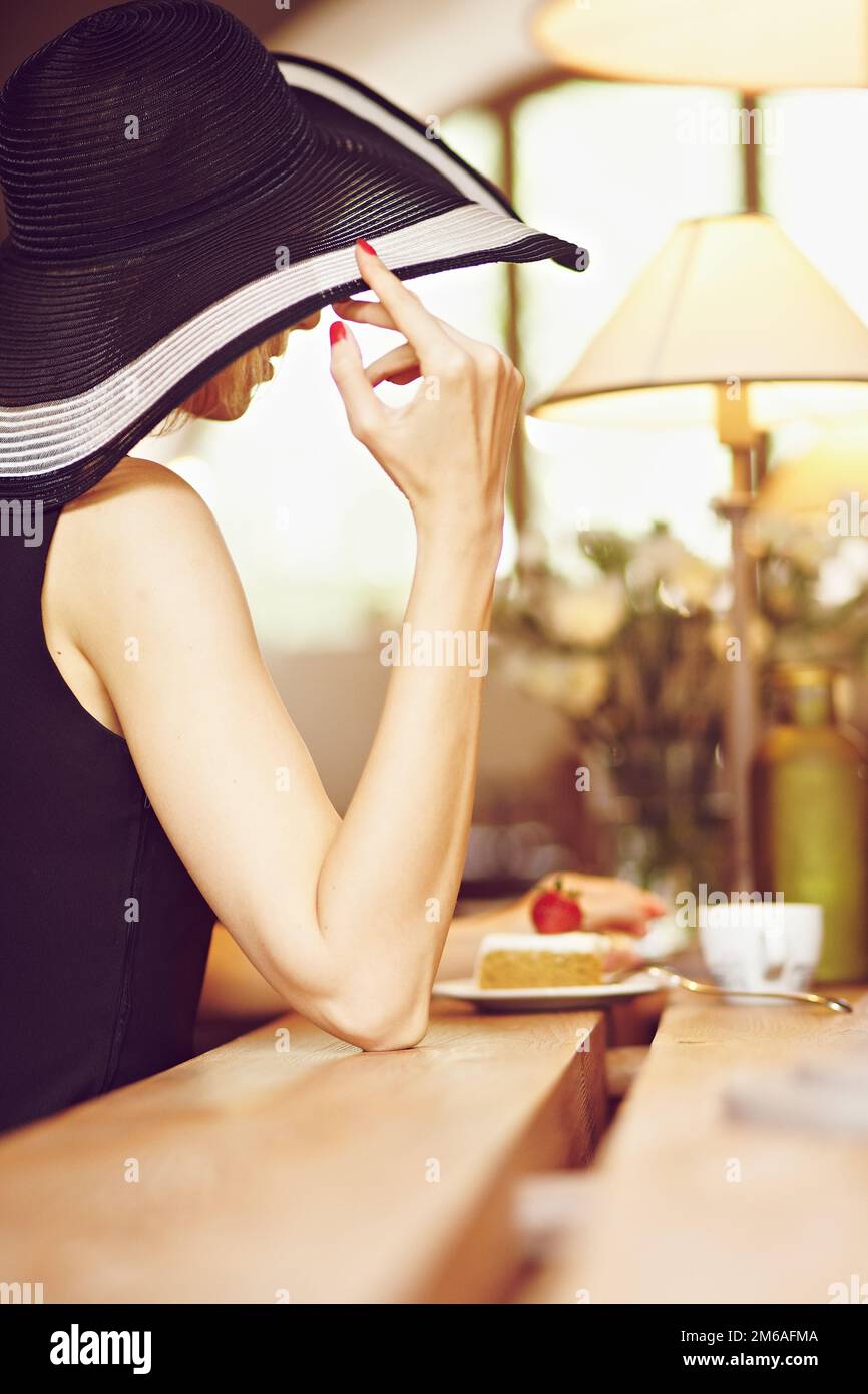 Stranger in a cafe Stock Photo