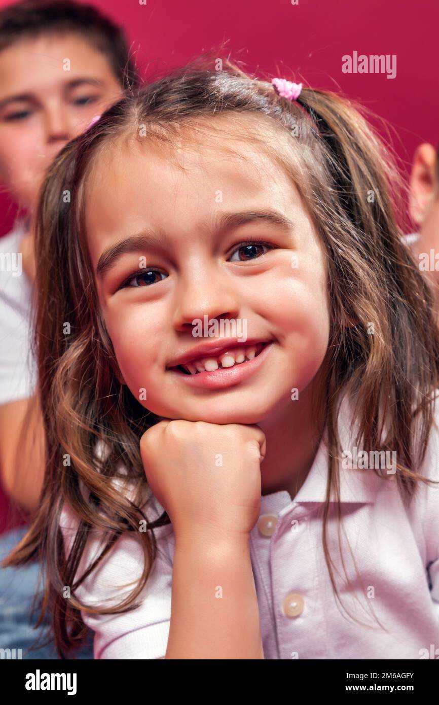 Portrait of a Little Girl Smiling Stock Photo - Alamy