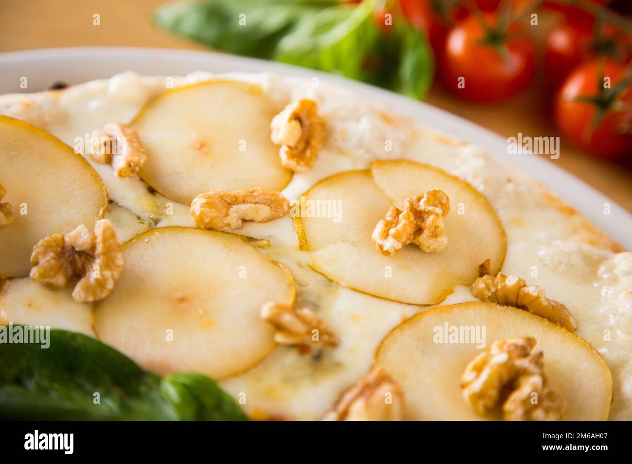 Four Cheese Pizza. Neapolitan pizza made with a variety of European