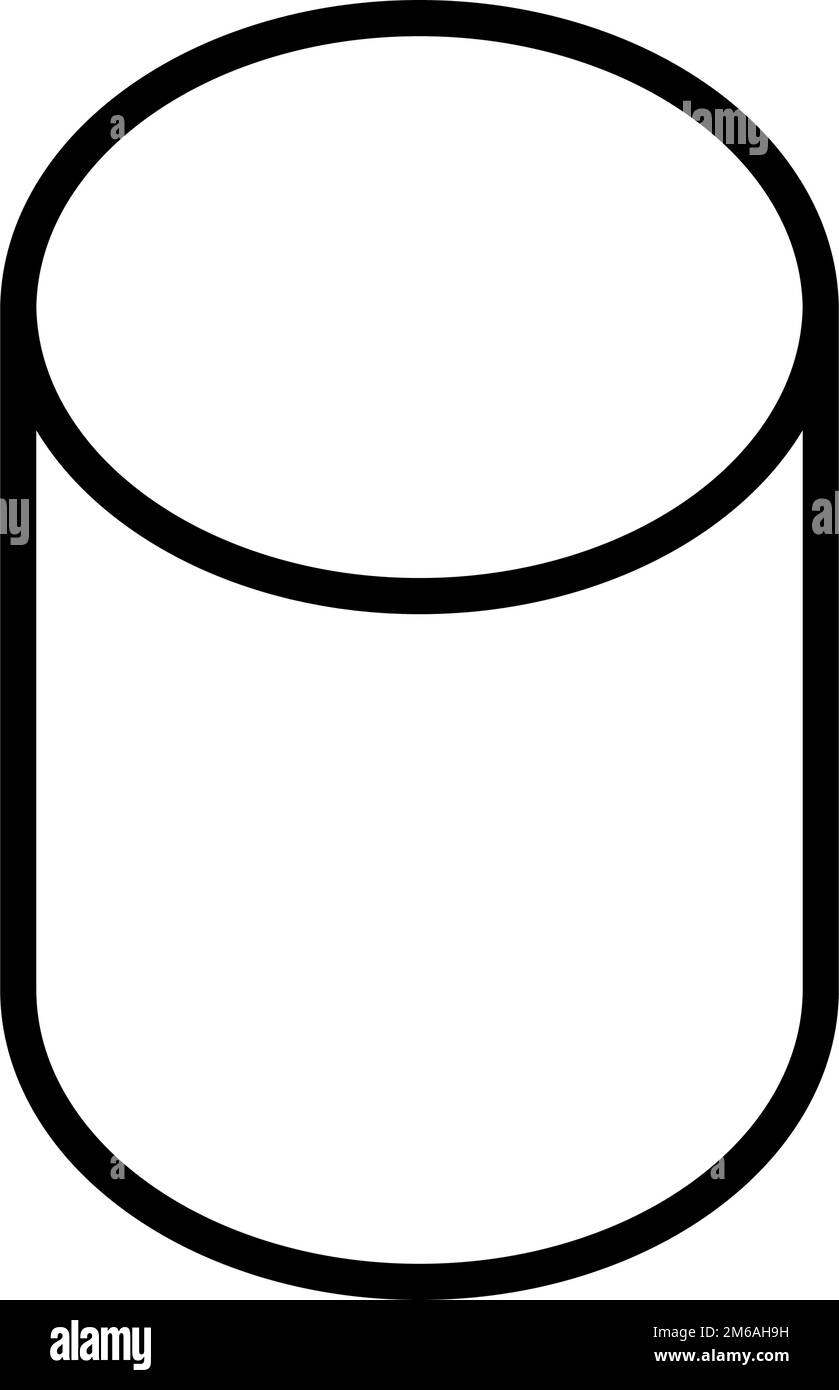 Simple cylinder icon. Shape. Editable vector. Stock Vector