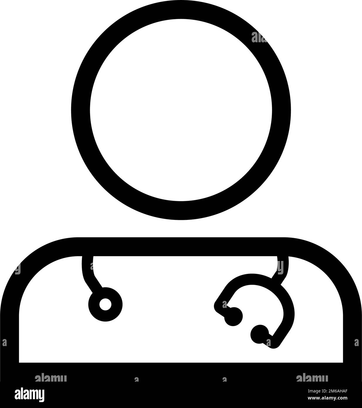 A doctor icon with a stethoscope around his neck. Doctor. Editable