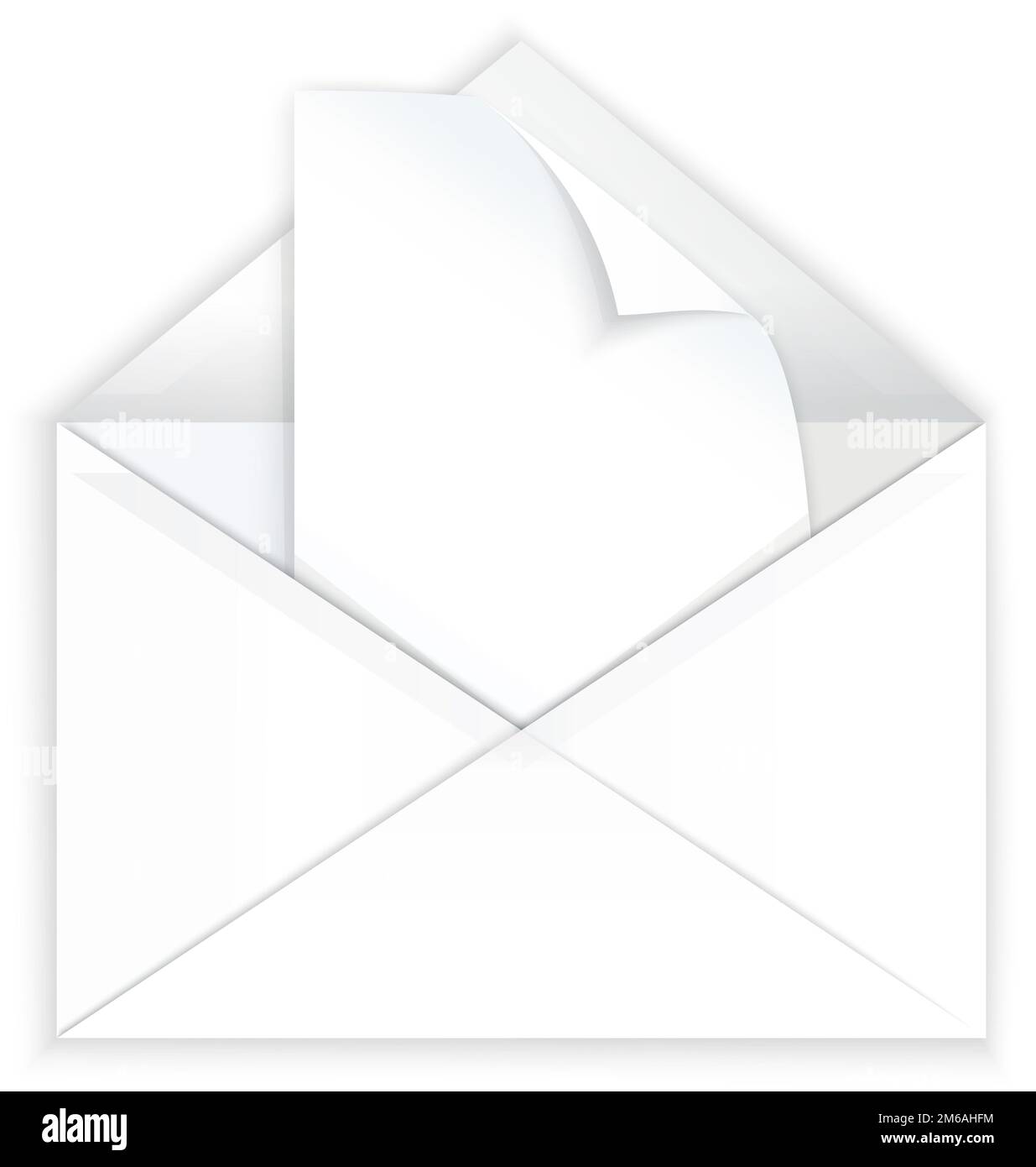 White envelope and corner paper Stock Photo Alamy