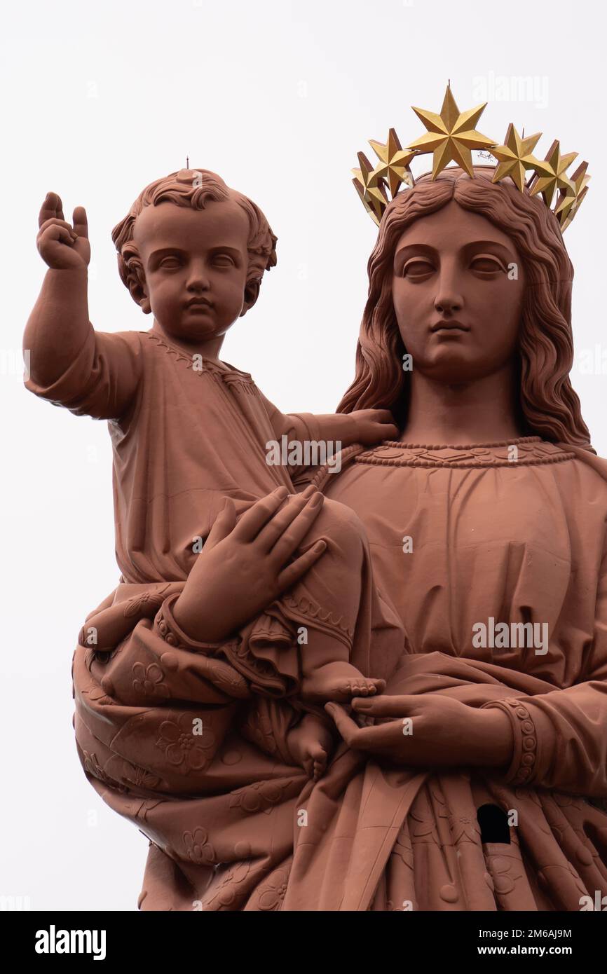 The statue of NotreDame de France on Rocher Corneille Stock Photo Alamy