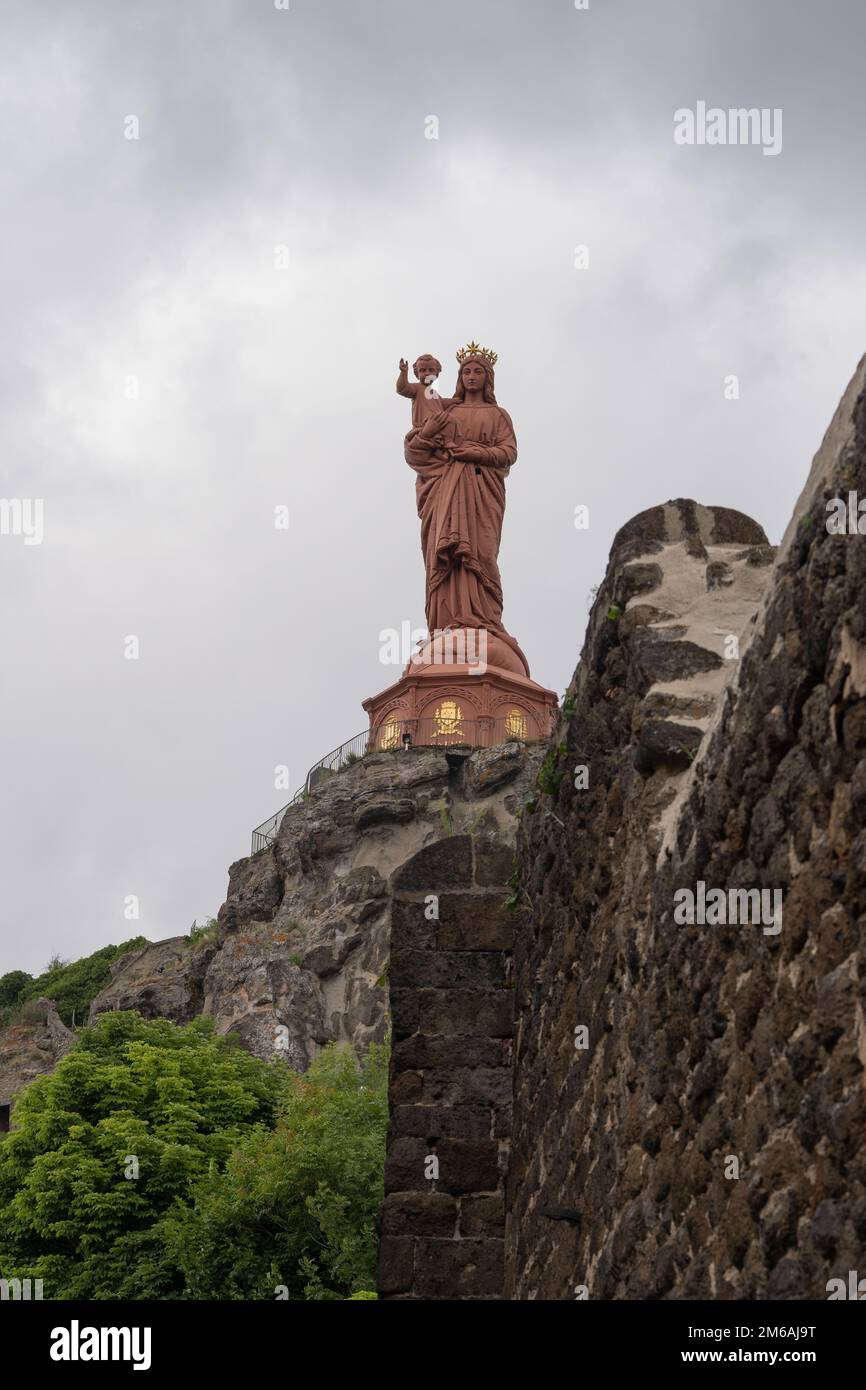 Statue of Notre-Dame de France in Le Puy-en-Velay, Camino Walk Stock Photo