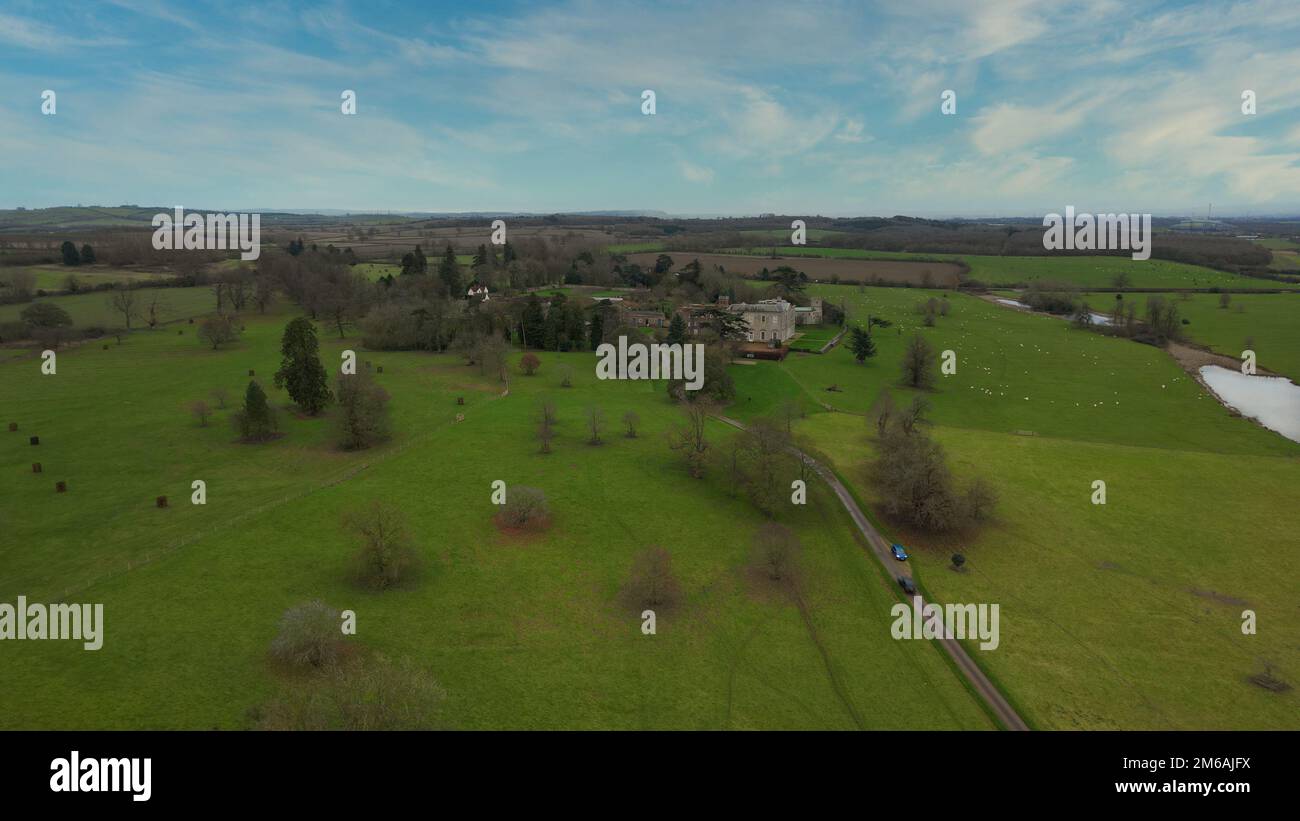 An aerial view of the historic Claydon House in Aylesbury Vale