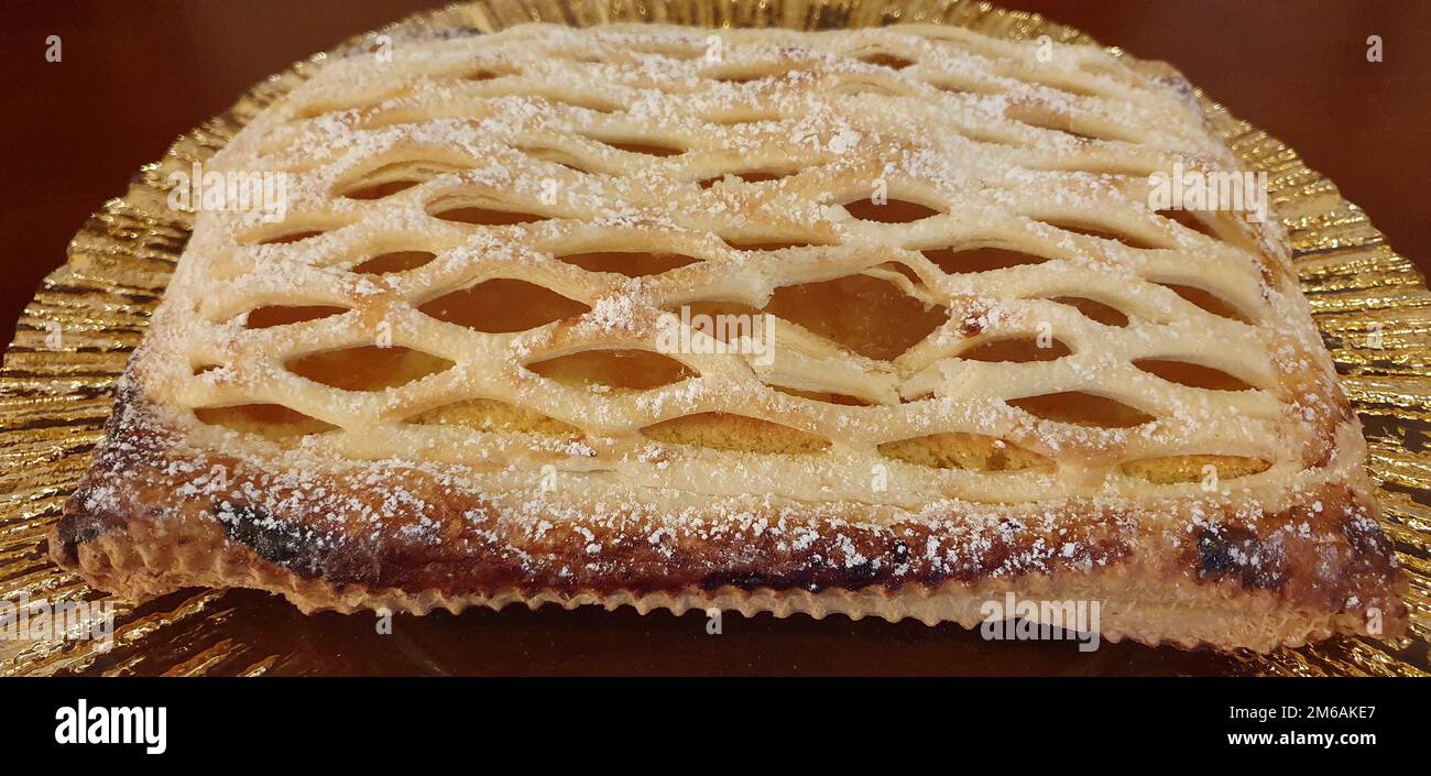 puff pastry cake with apricot jam Stock Photo Alamy