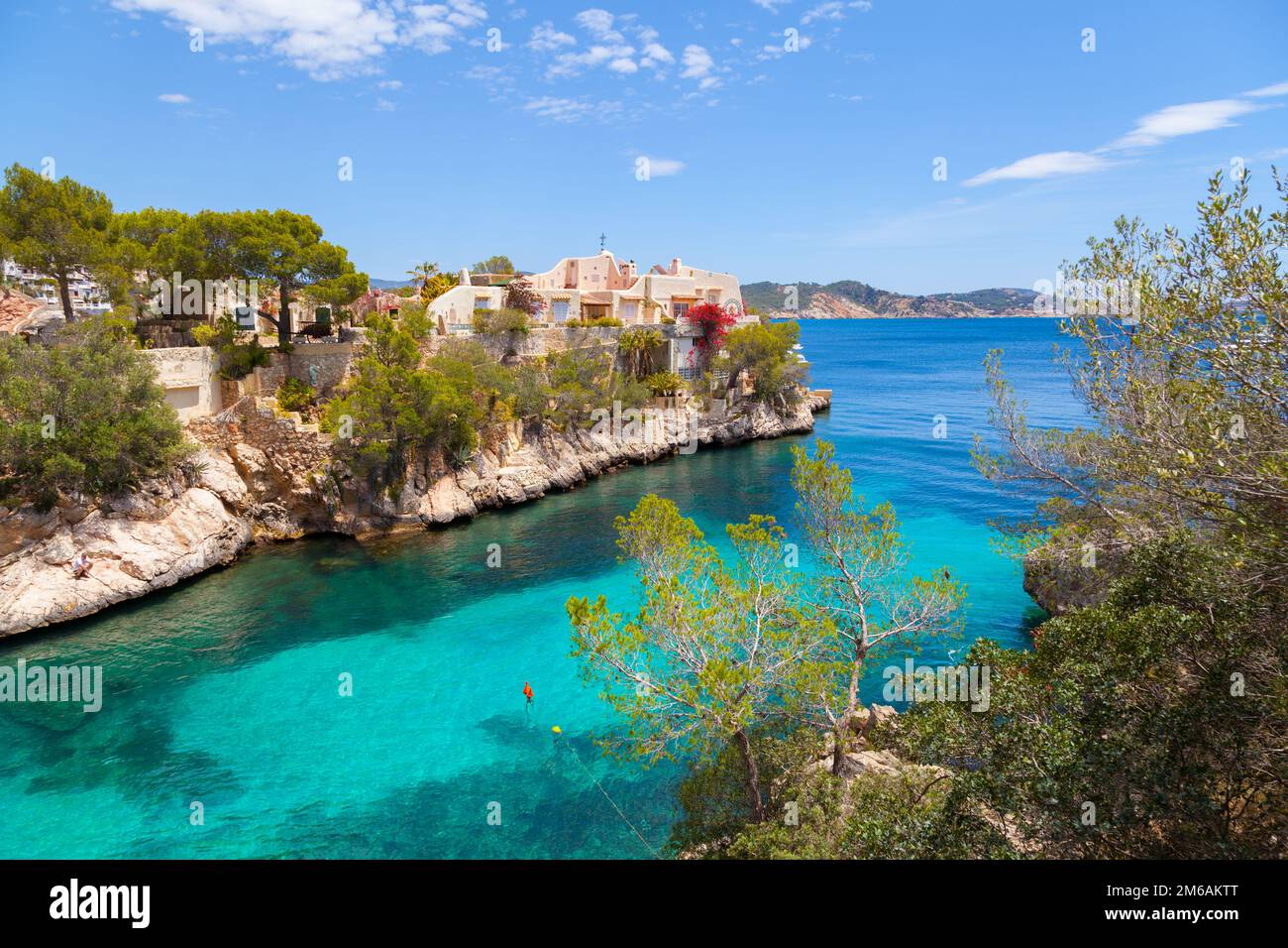 Cala Fornells View in Paguera, Majorca Stock Photo