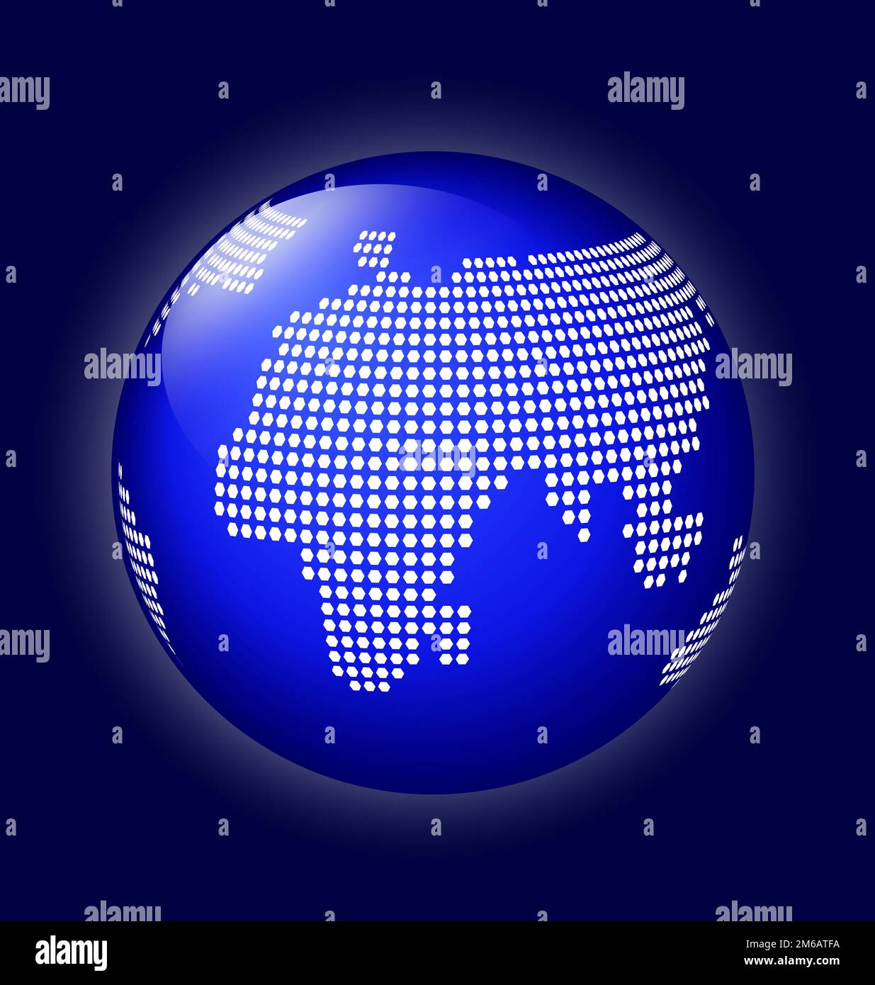 Blue globe with dotted map vector Stock Photo