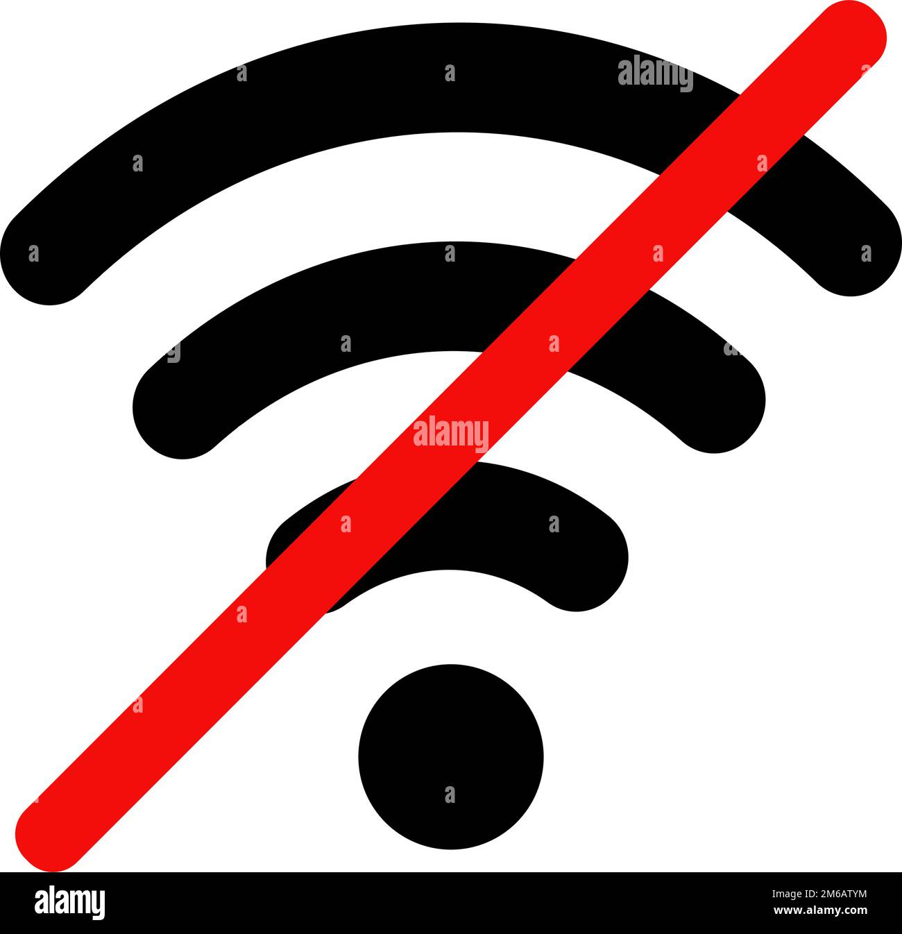 No Wi-Fi or radio connection. Internet connection not available. Editable vector. Stock Vector