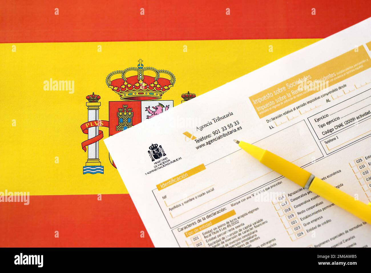 KYIV, UKRAINE MAY 4, 2022 Modelo 200 spanish tax form for corporate