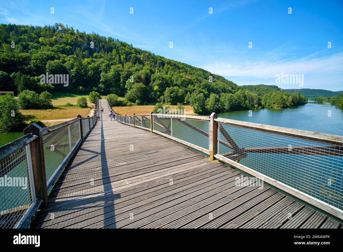 Essinge Bridge Wooden bridge near Essing over the Main-Danube Canal, Tatzelwurm or ...