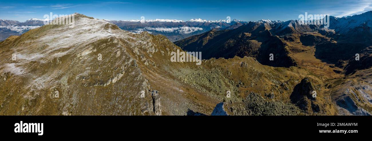 Col de Cou, aerial view, Nax, Valais, Switzerland Stock Photo