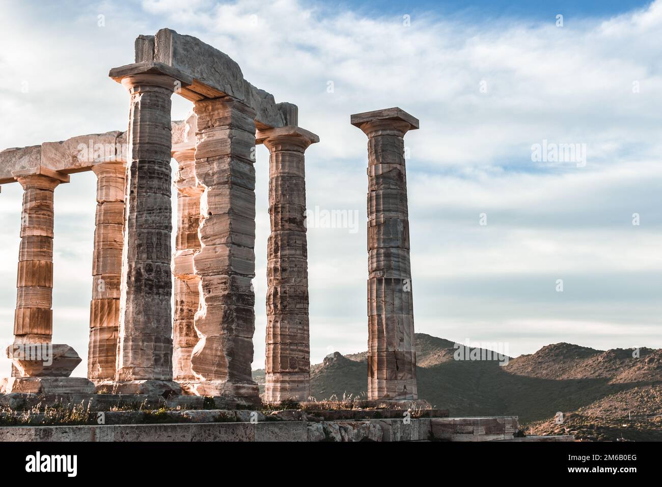 Temple of Poseidon, SOUNIO, GREECE Stock Photo