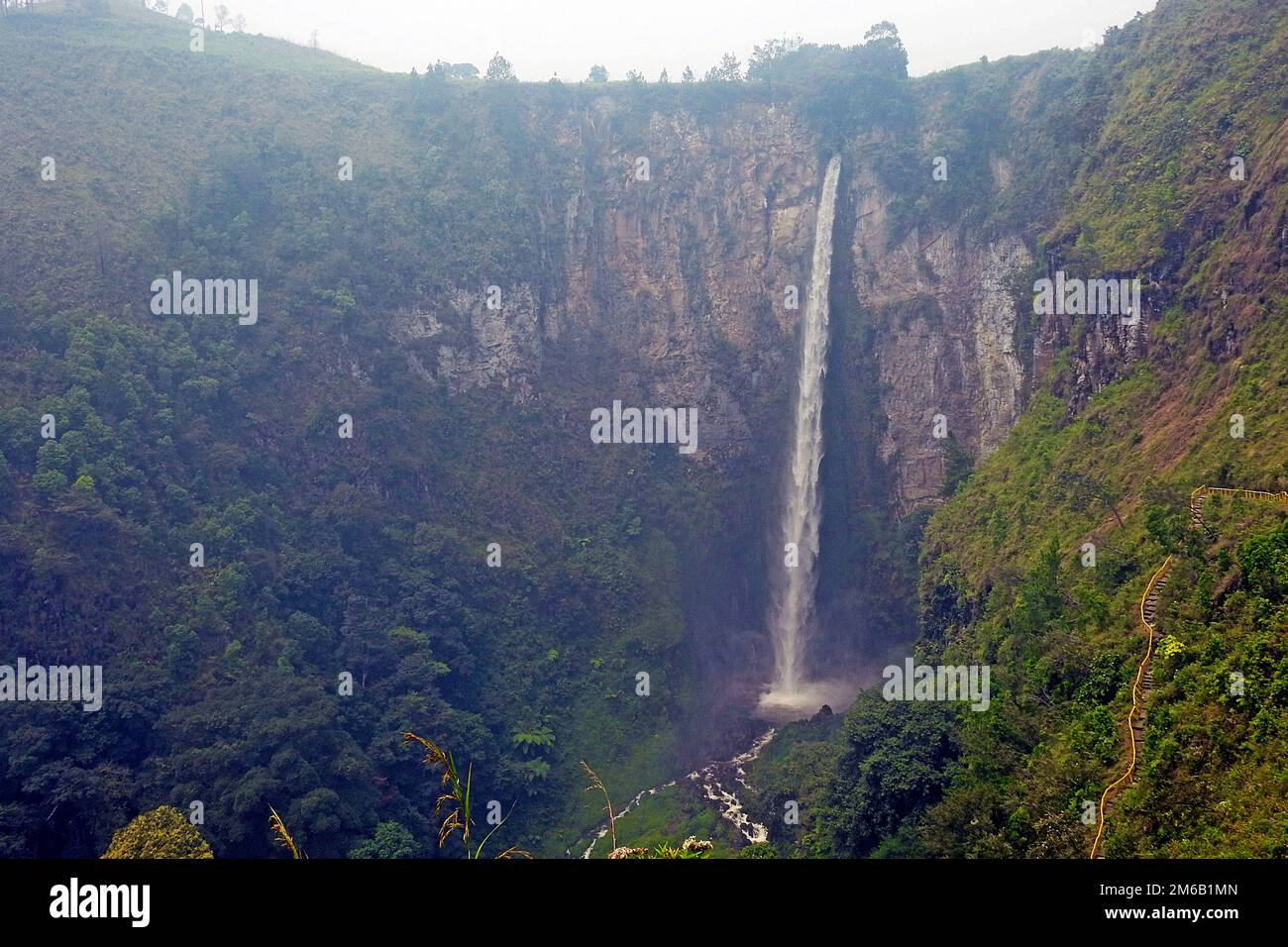Sipiso Piso Waterfall in Berastagi - Lake Toba, Indonesia Stock Photo