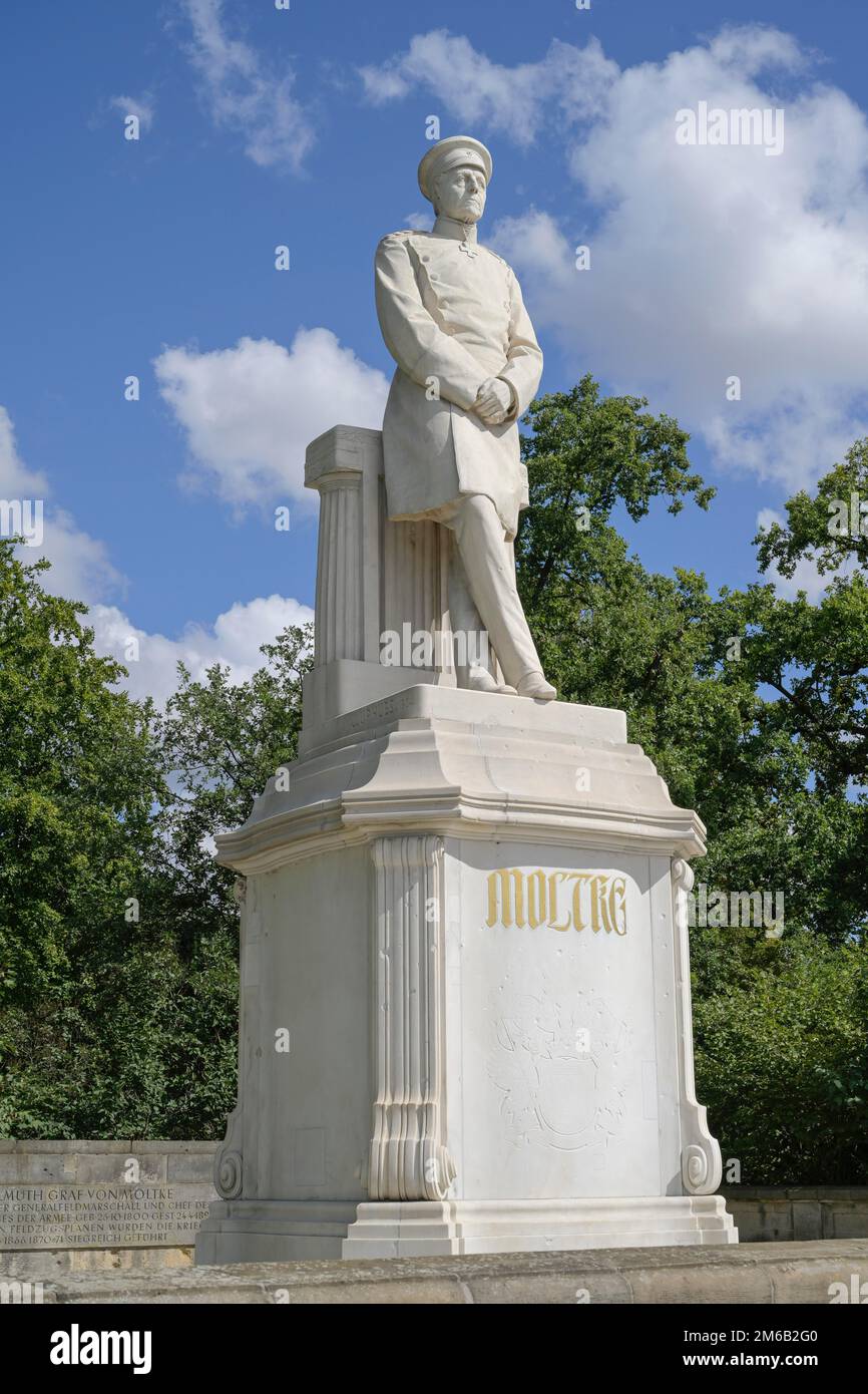 Monument, Helmuth Karl Bernhard von Moltke, Grosser Stern, Tiergarten, Mitte, Berlin, Germany Stock Photo
