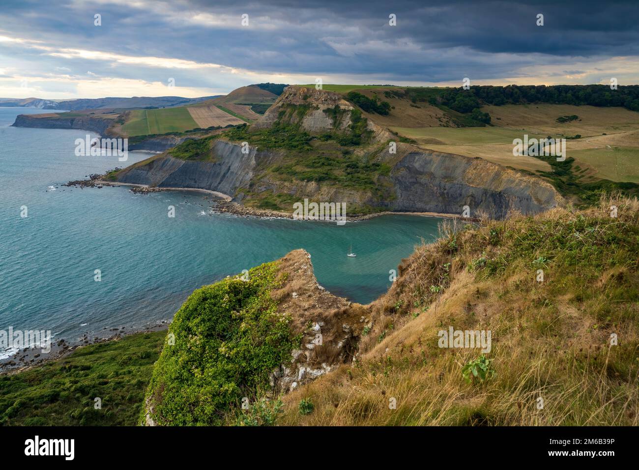 Chapman's Pool, seen from Emmett's Hill. Worth Matravers, Isle of Purbeck, Dorset, England, Uk Stock Photo