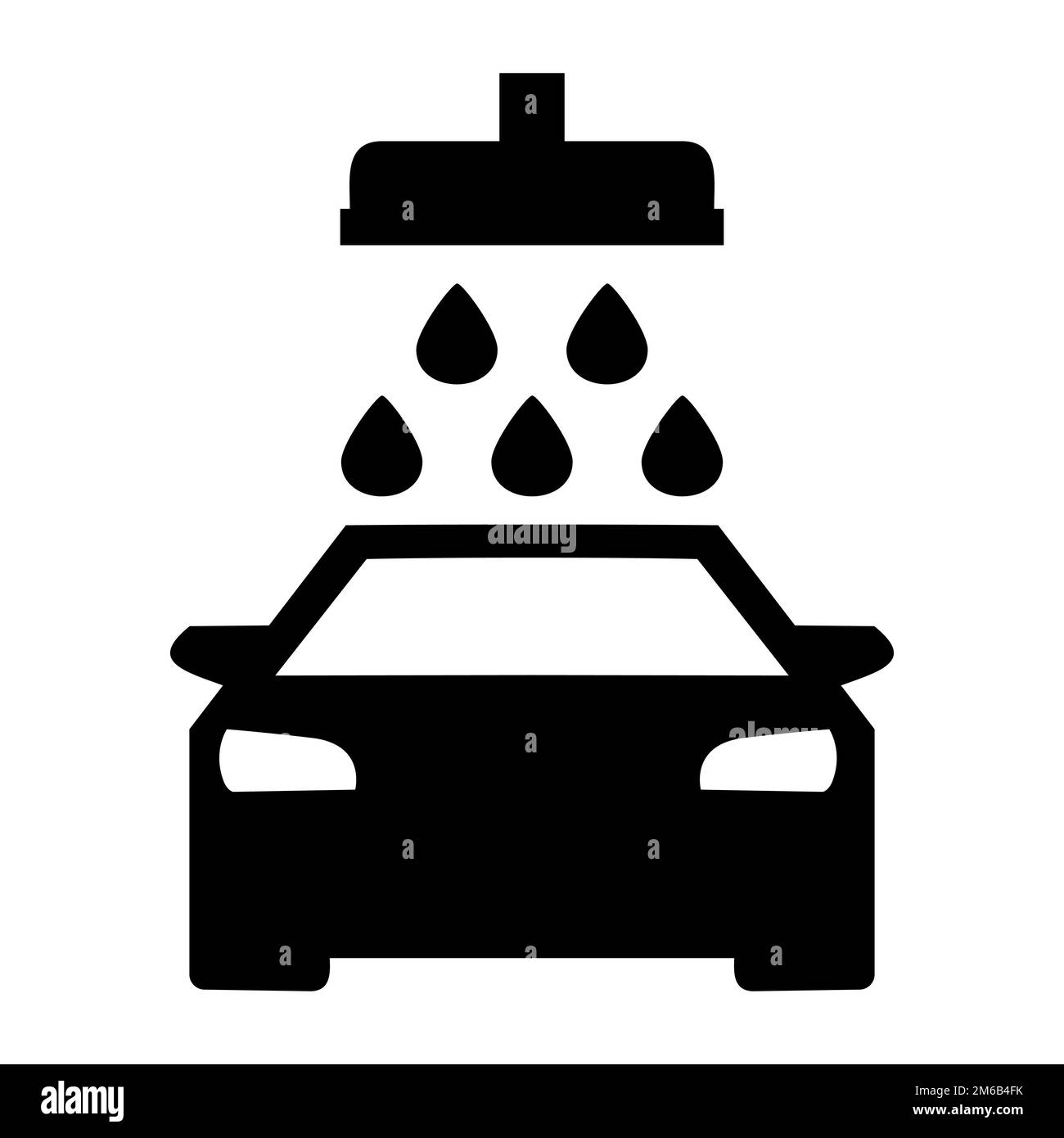 Car wash icon flat design black, vector. Car care and detailing Stock Vector