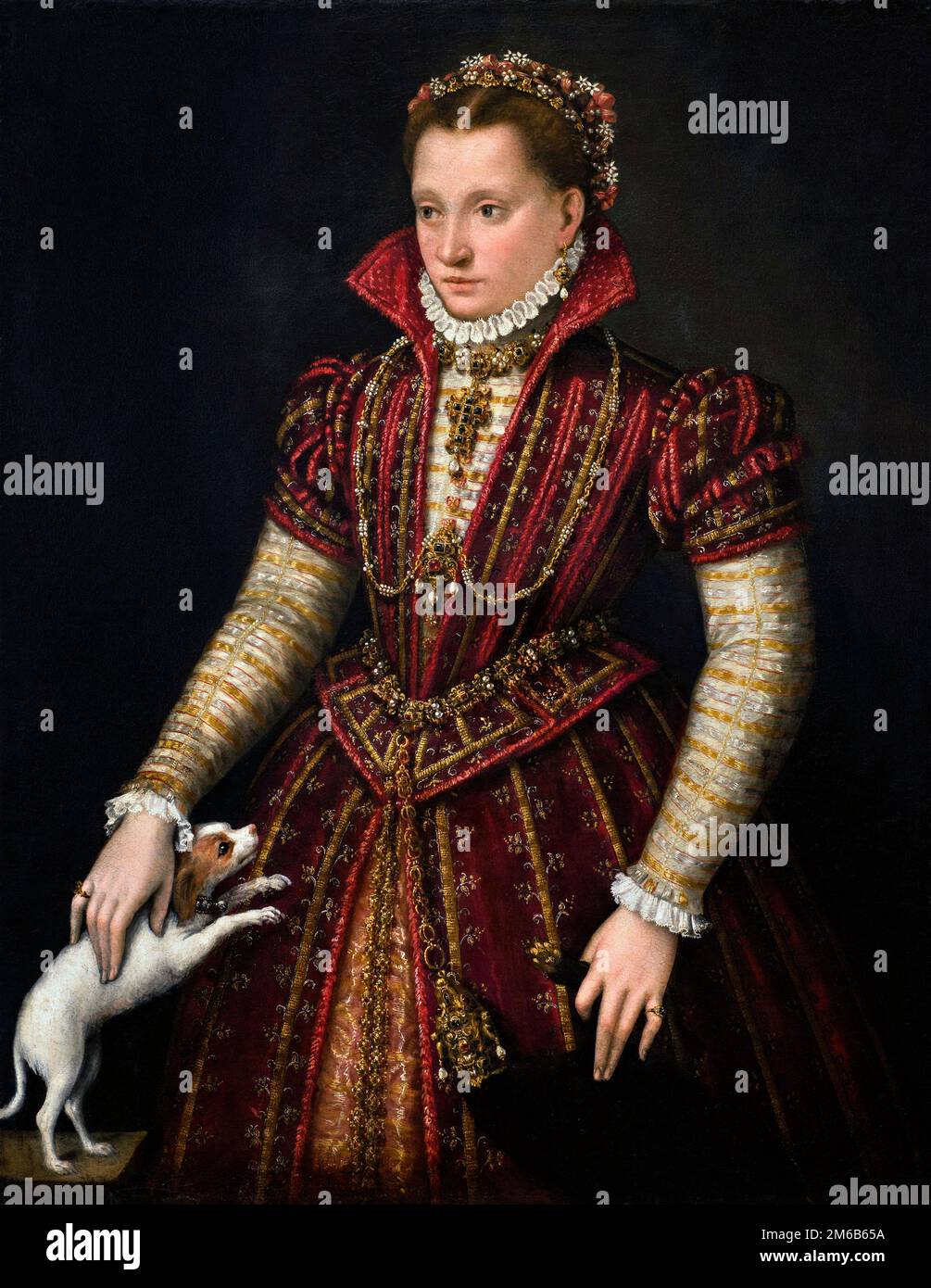 Lavinia Fontana. Portrait of a Noblewoman by the Bolognese Mannerist painter, Lavinia Fontana (1552-1614), oil on canvas, c. 1580 Stock Photo