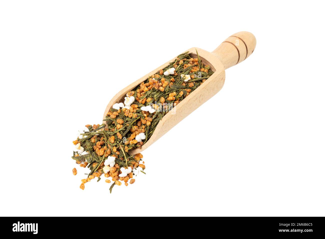 Green tea Japanese Genmaicha. Green tea mixed with roasted popped brown ...