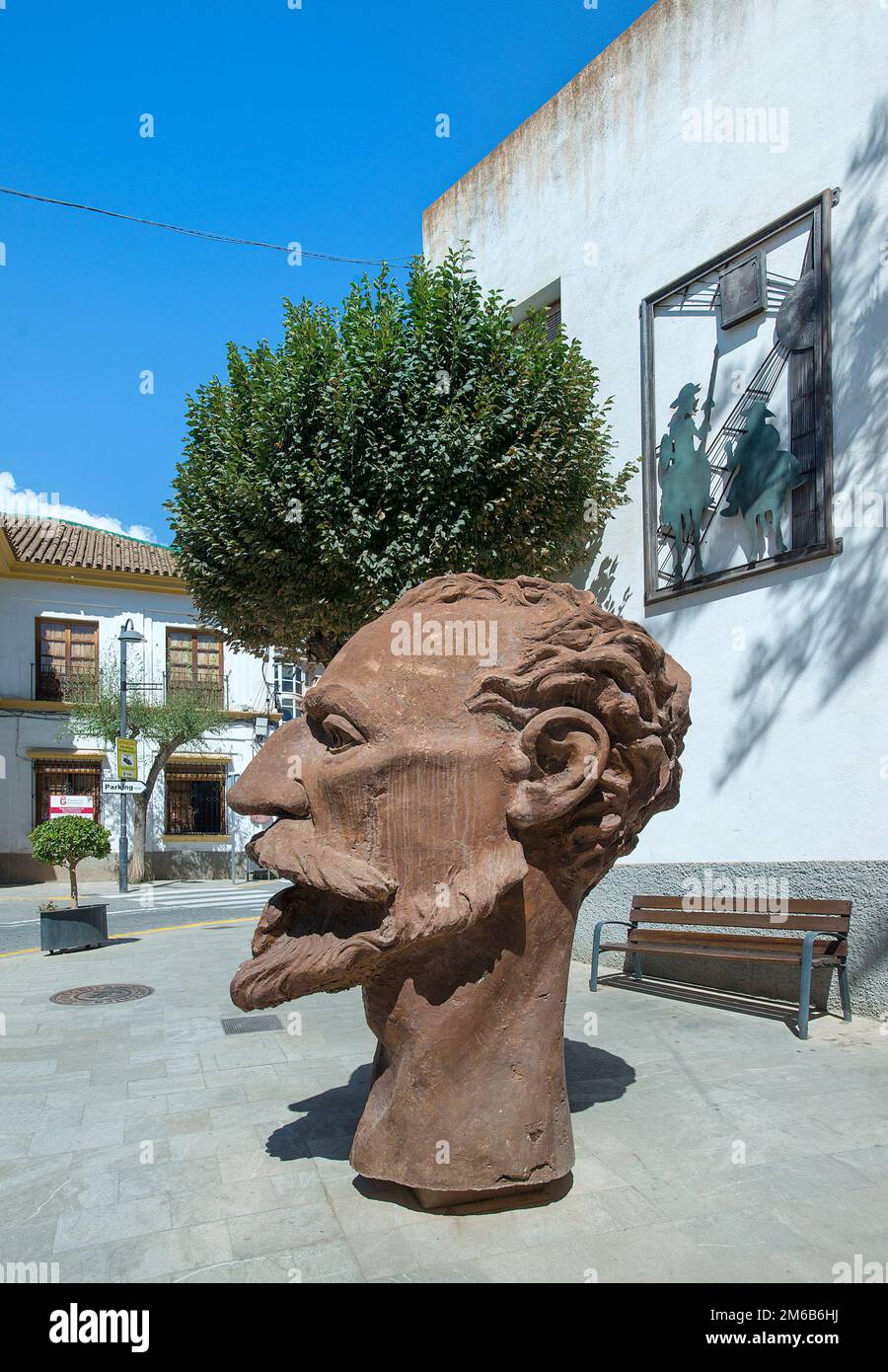 Statue of Don quijote, Orgiva, Alpujarra, Granada, Andalucia, Spain Stock Photo
