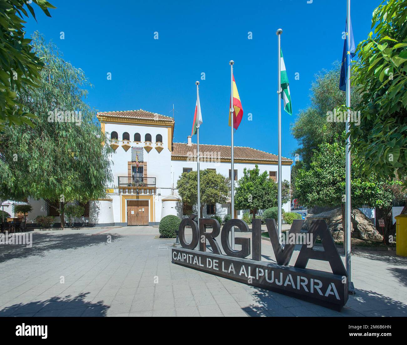 Public building, Orgiva, Alpujarra, Granada, Andalucia, Spain Stock Photo