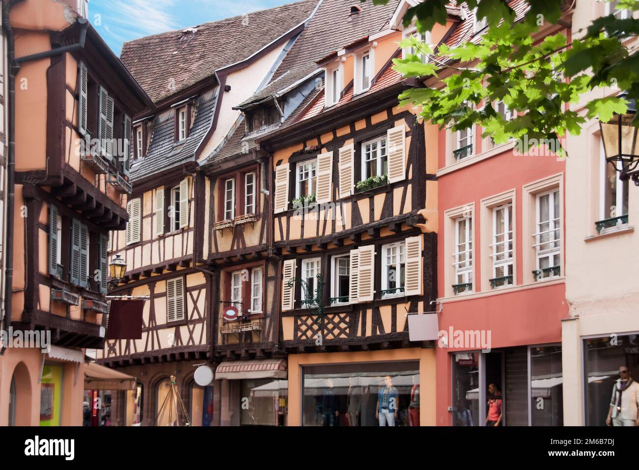 Traditional Timbered houses in Alsace regions, France Stock Photo