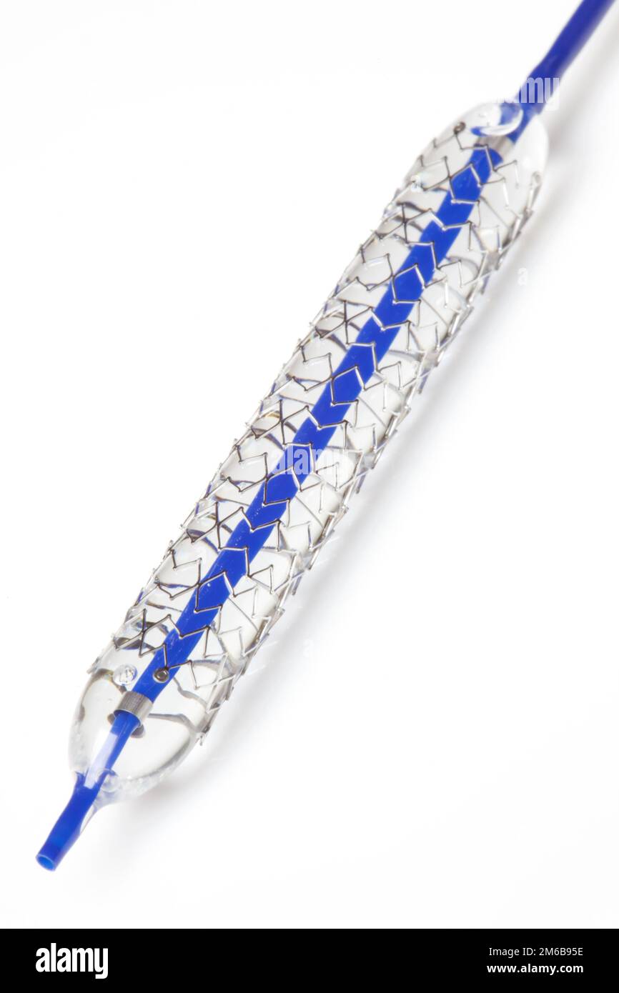 Balloon catheter with stent Stock Photo Alamy