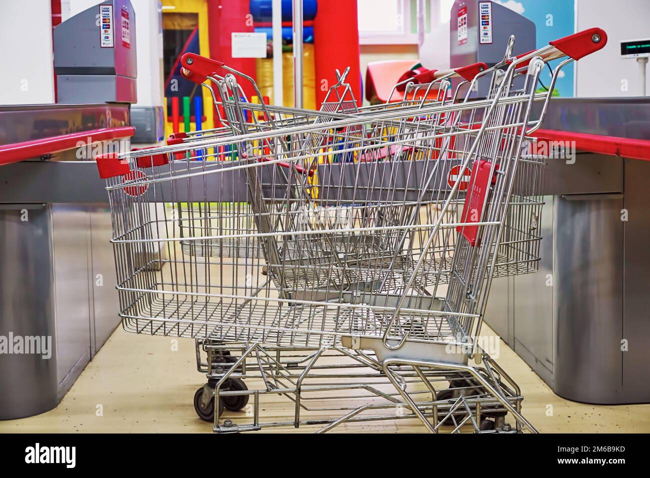 Empty shopping carts Stock Photo Alamy