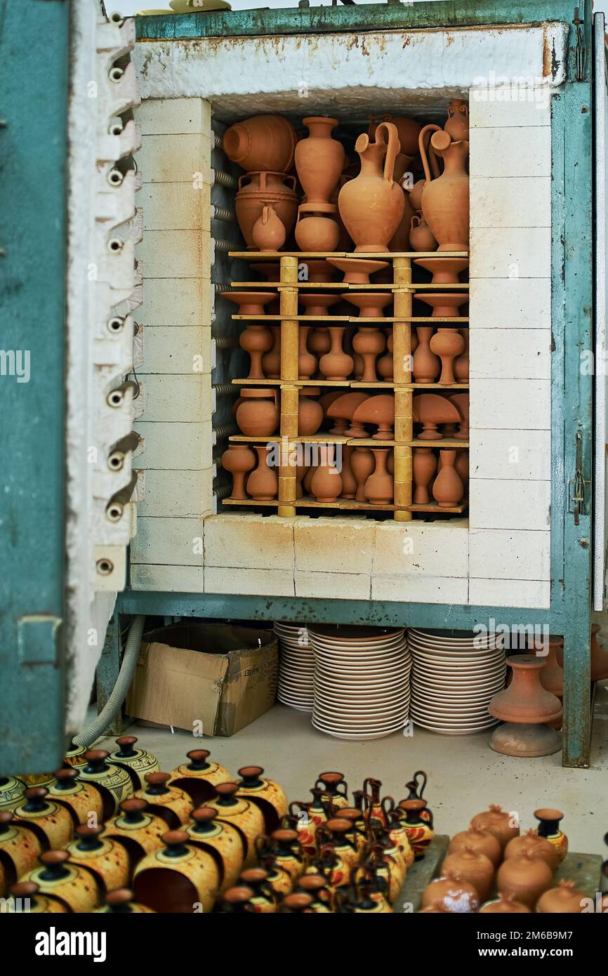 Oven for drying clay pots Stock Photo Alamy