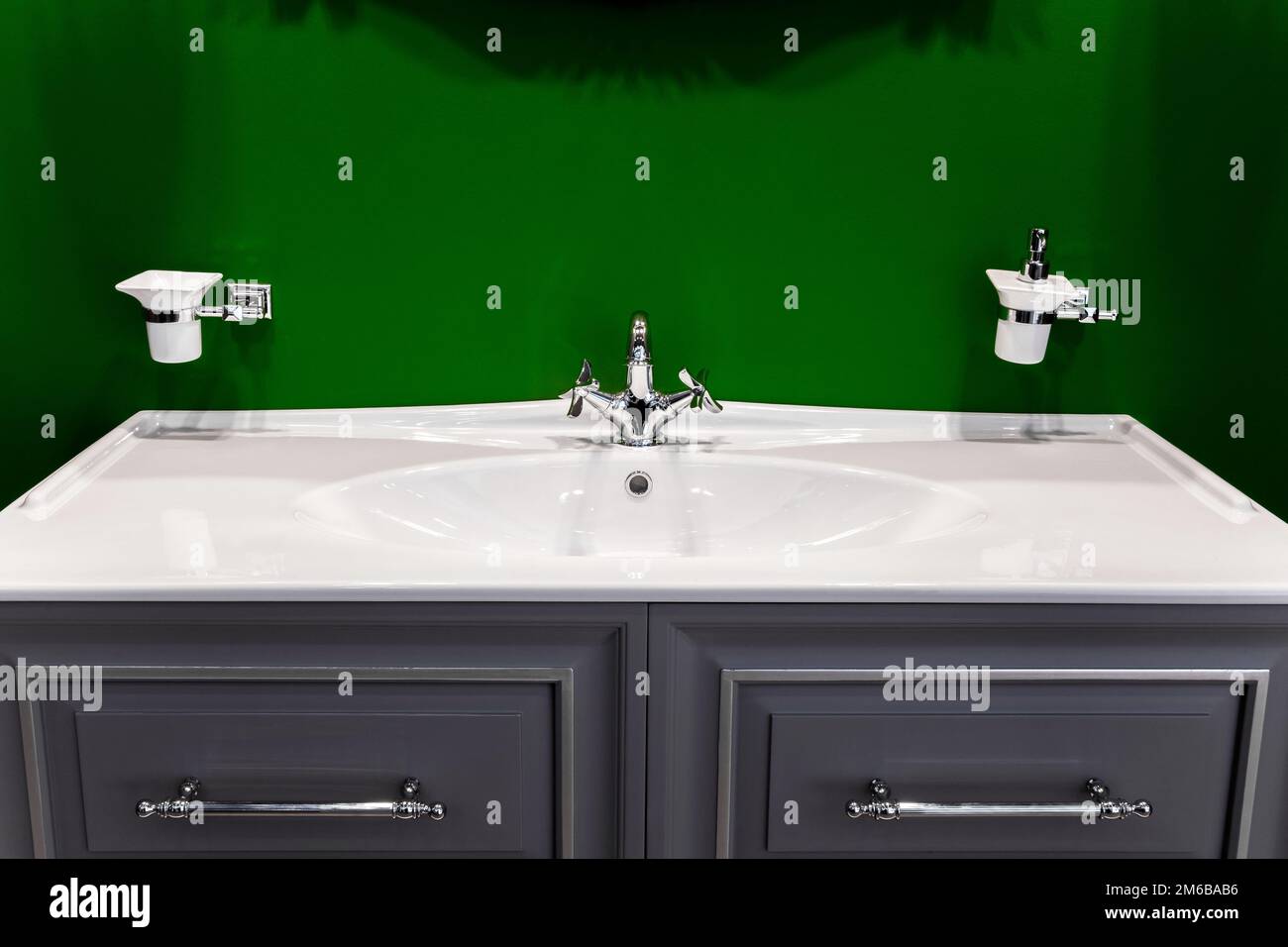 A modern bathroom - detail view of bath sink Stock Photo - Alamy
