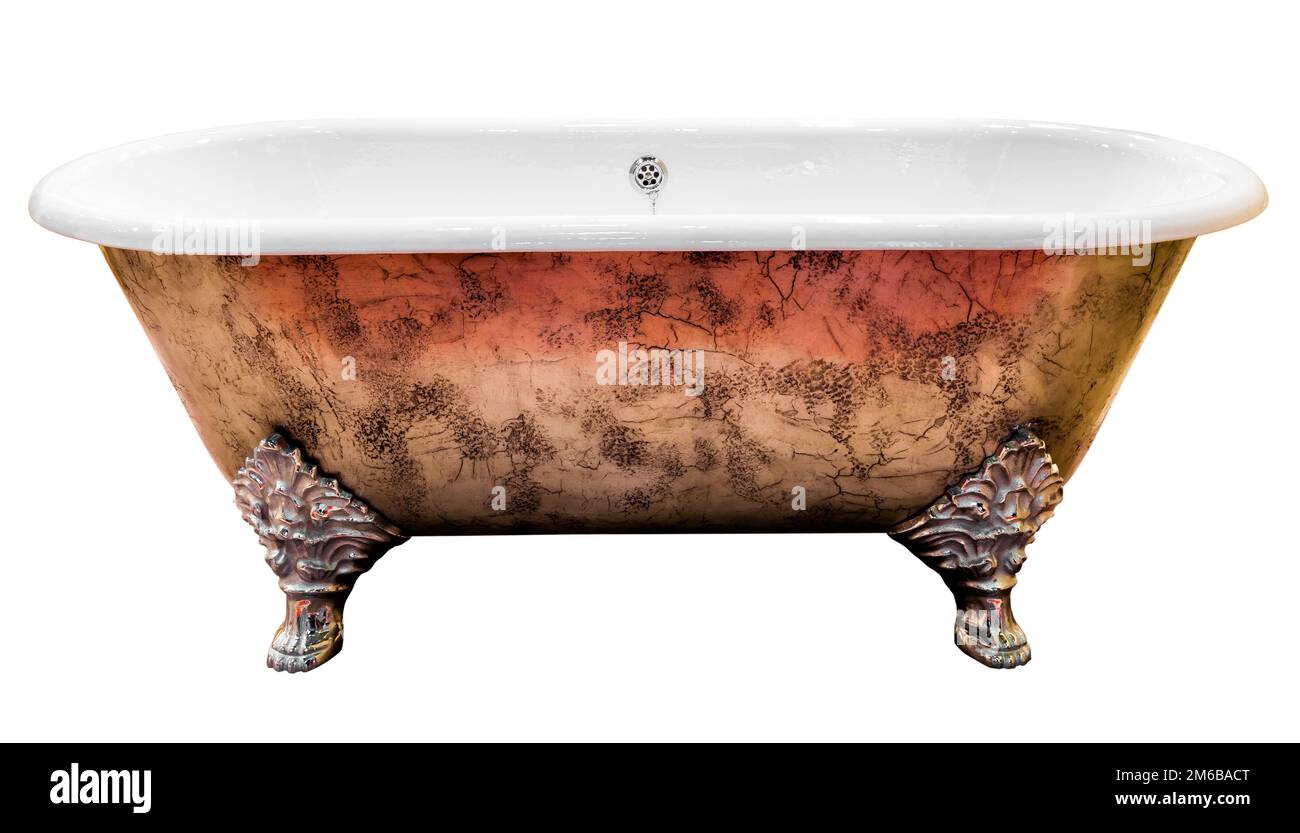 Vintage bathtub isolated on white background Stock Photo Alamy