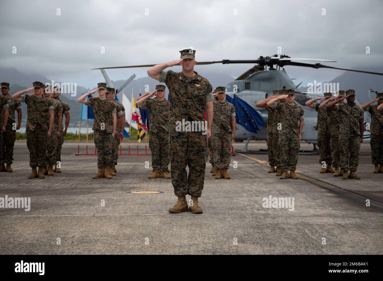 U.S. Marines from Marine Light Attack helicopter Squadron 367 conduct a ...